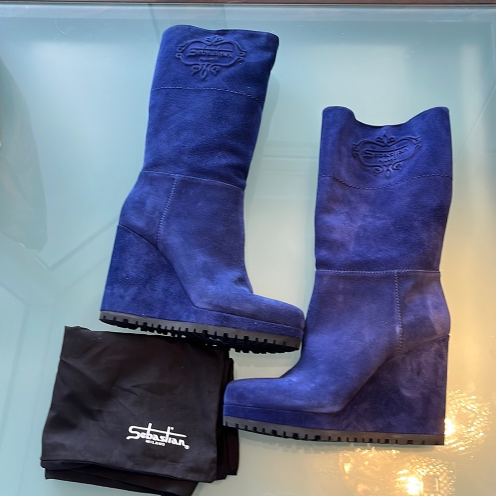 Woman’s boots, Sebastian, Milano, blue size 40